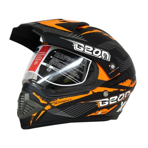 Шлем кроссовый BEON B-600 MATT-BLACK ORANGE